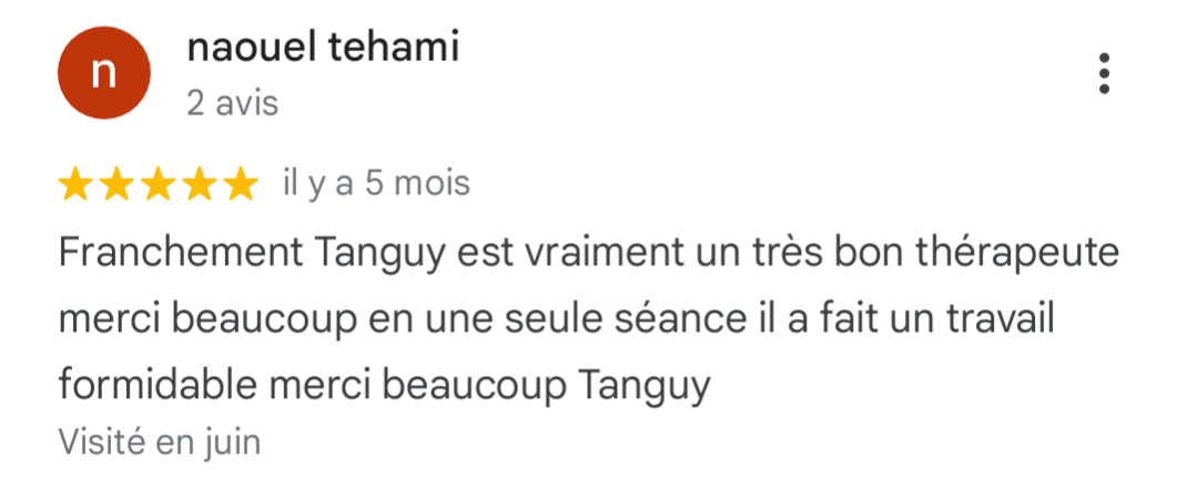 Avis favorable thérapeute 